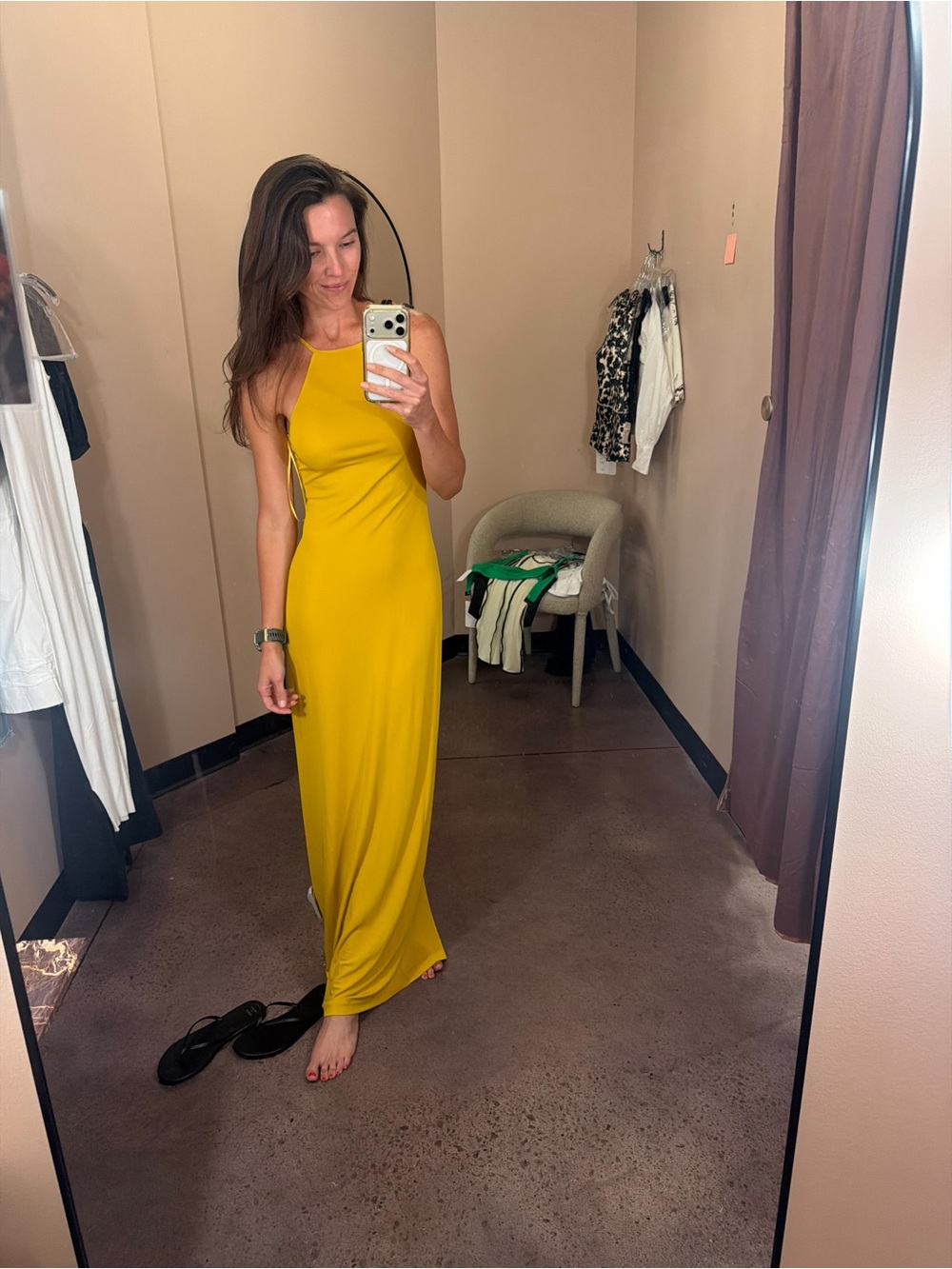 STUNNING NWT Nili Lotan Mustard Halter Maxi Dress